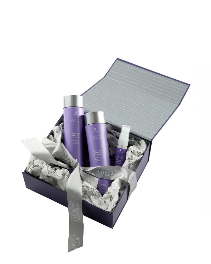 Подмадяващ сет за обем в косата - Alterna Caviar Anti-Aging Multiplying Volume Gift Box - Volume Shampoo + Conditioner + Styling Mist - Look Perfect